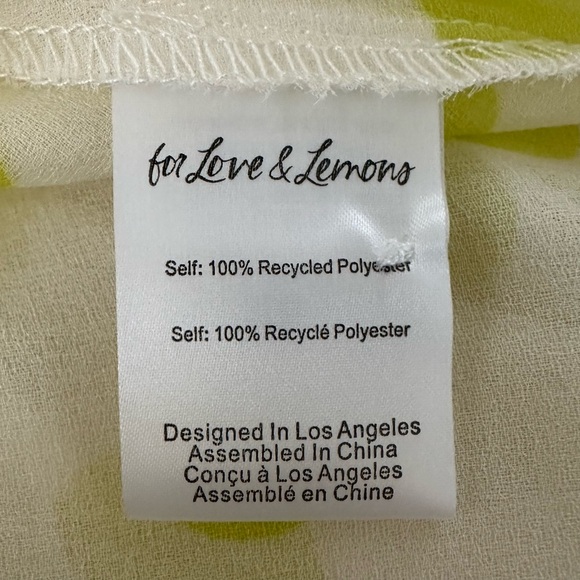 NWT For Love & Lemons Megan Maxi Dress Cover Up Yellow Polka Dot– Size XS - Picture 9 of 10